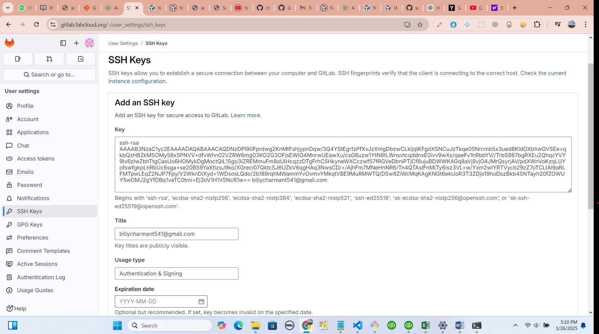 Adding SSH Key to GitLab